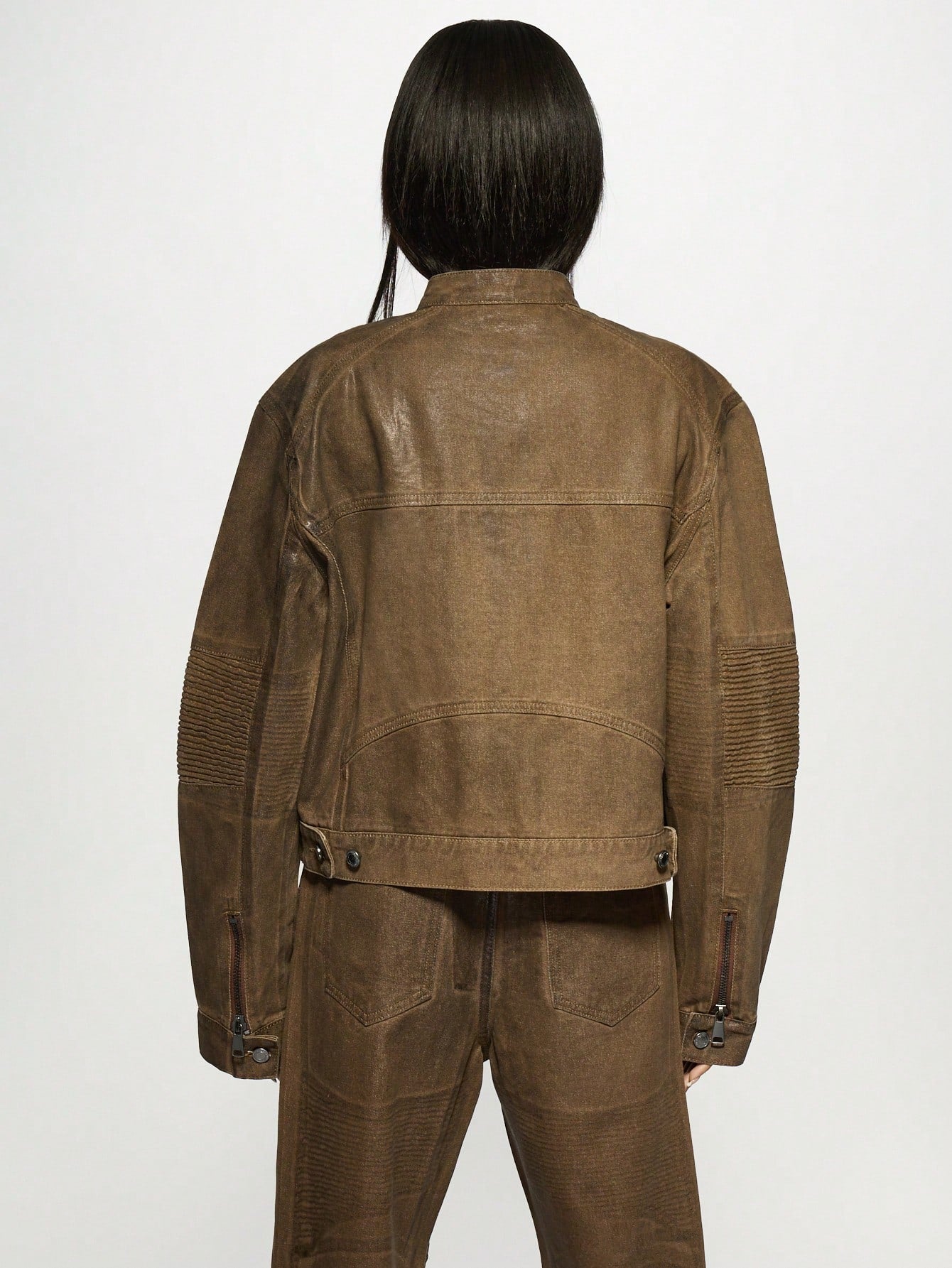 Vintage Distressed Biker Denim Jacket