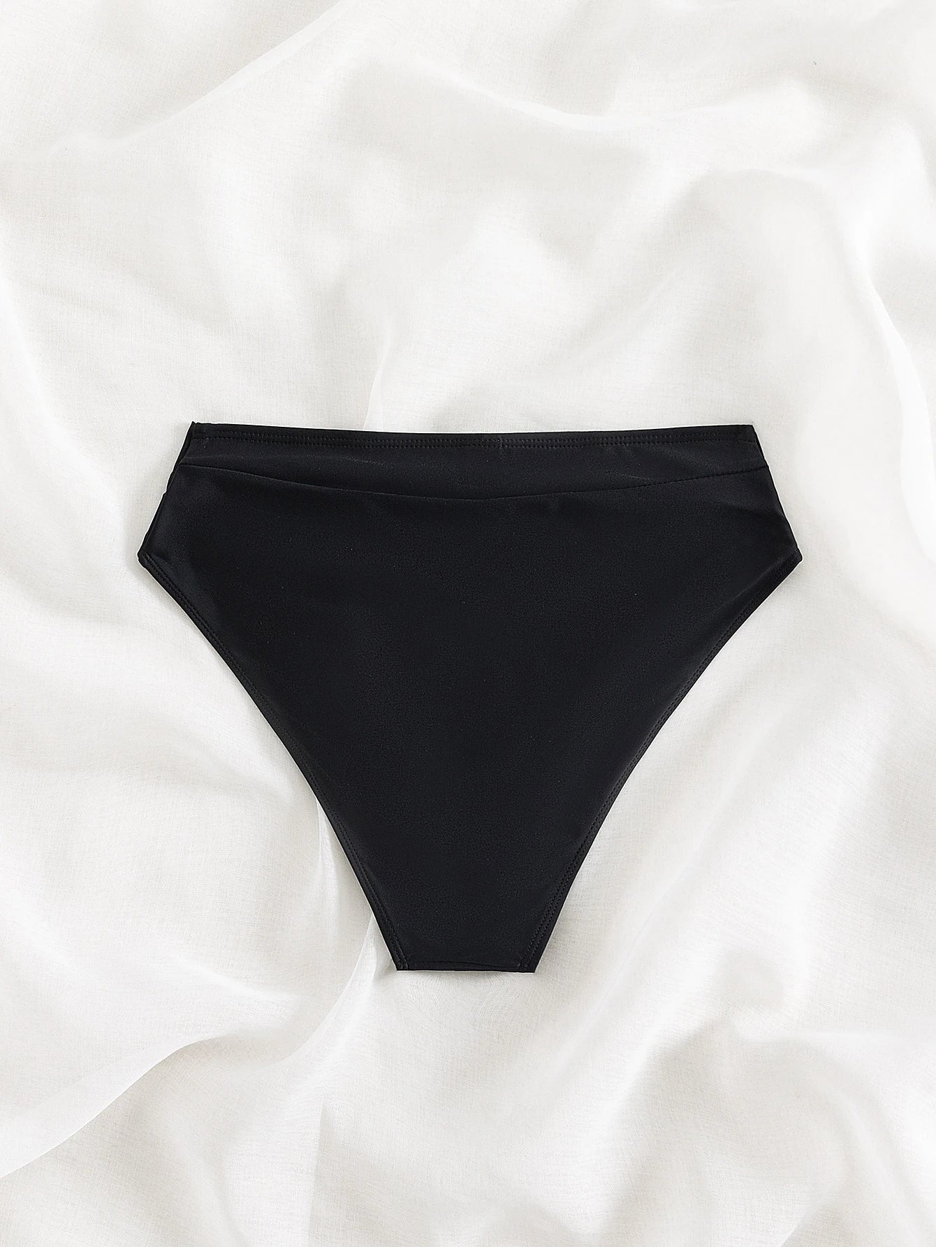 Swim Basics Summer Beach Plain High Waisted Bikini Bottom