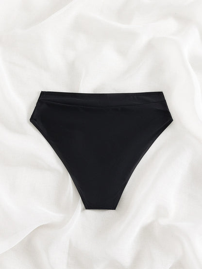 Swim Basics Summer Beach Plain High Waisted Bikini Bottom