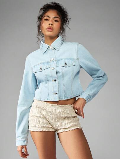 Cropped Trucker Denim Jacket