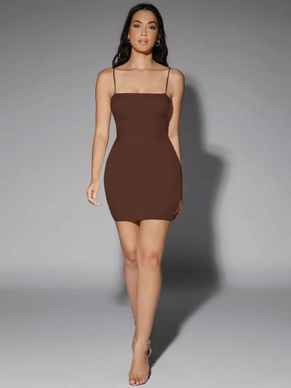 SHEIN BAE Solid Backless Cami Bodysuit