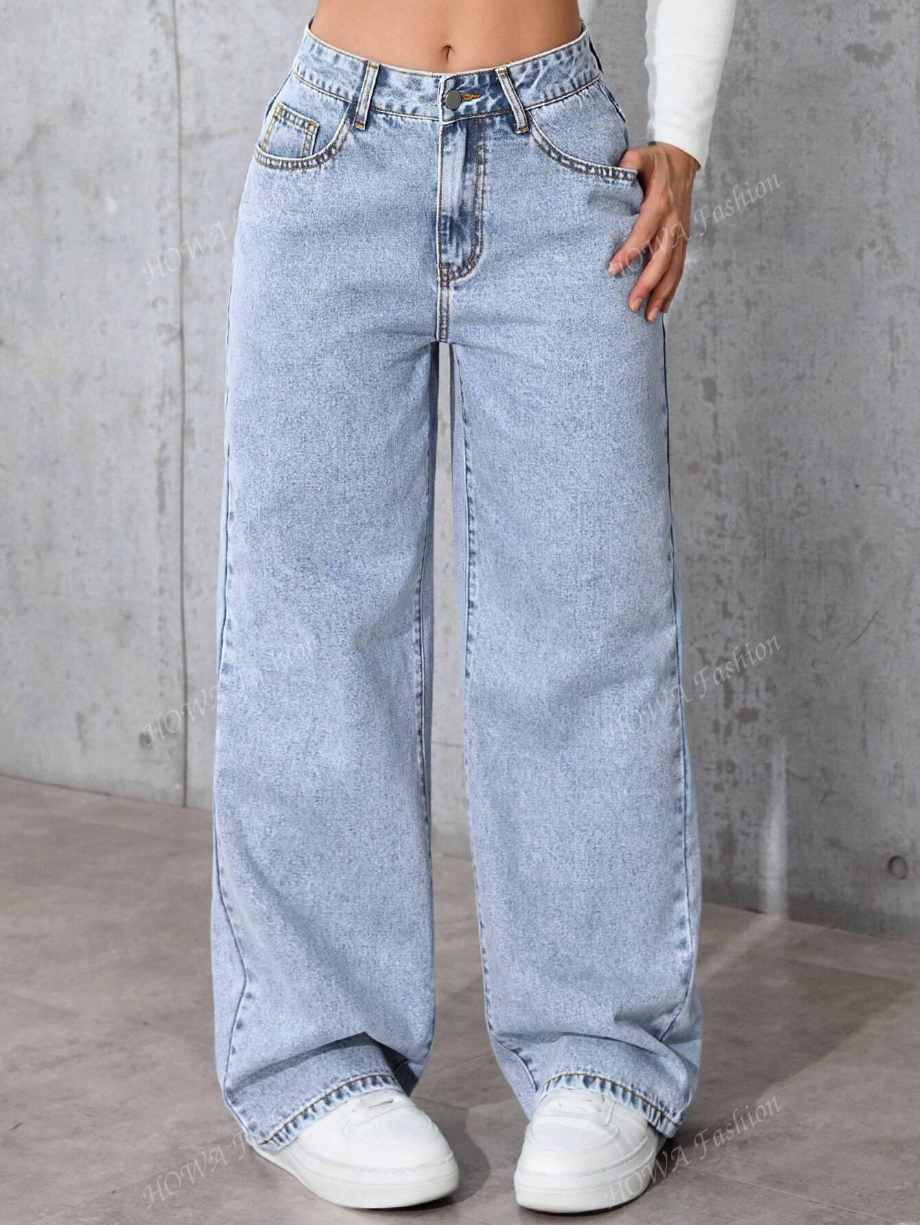 ZW Collection Wide Leg Low Waist Jeans