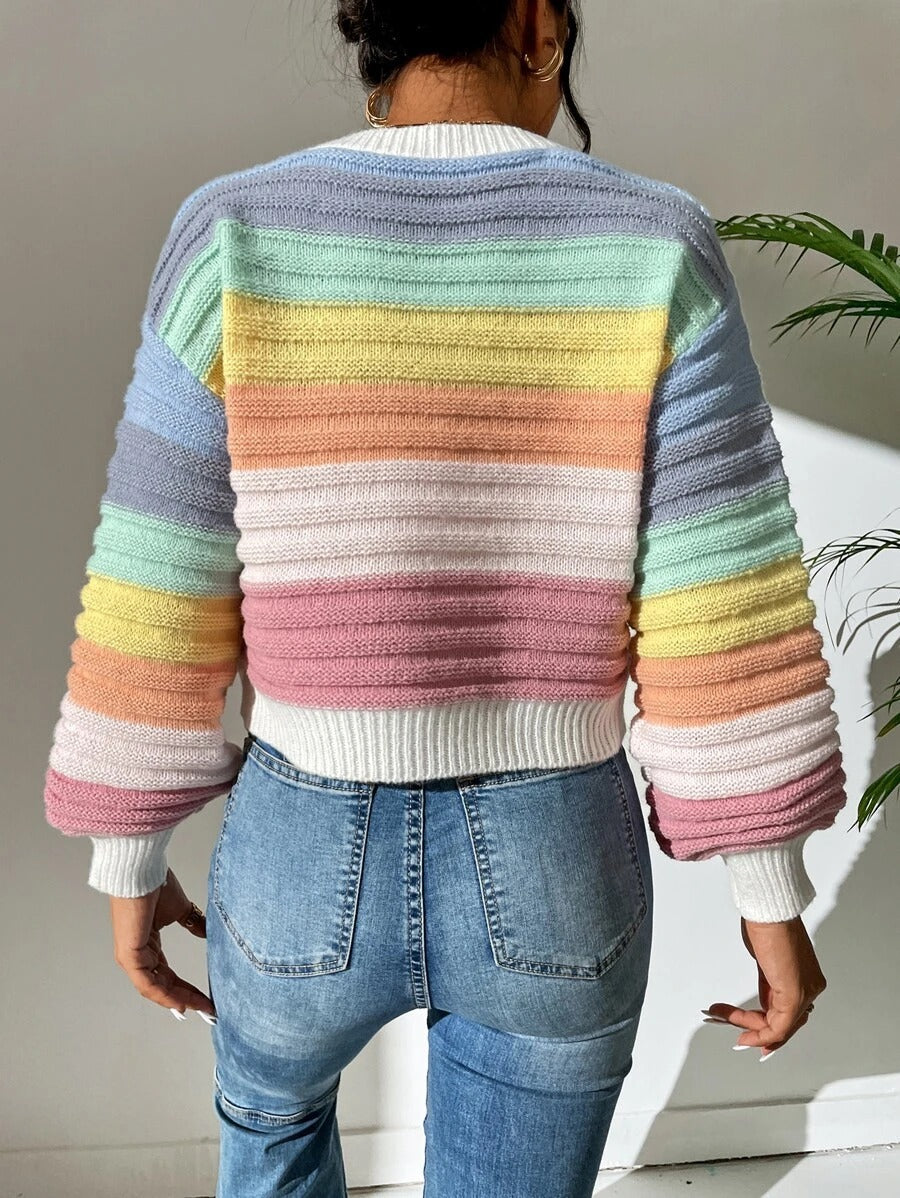 Spliced Sweater Rainbow Striped