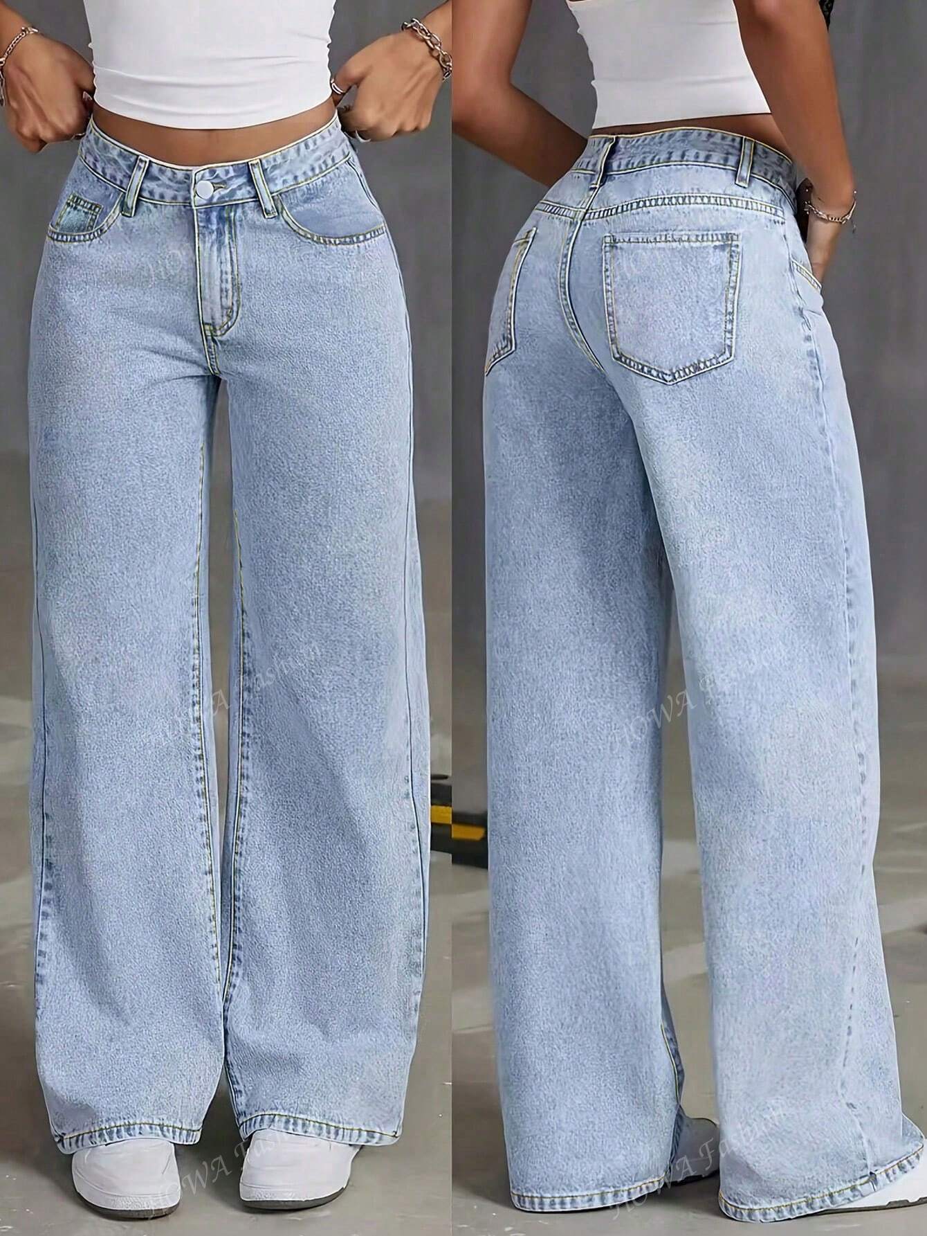 ZW Collection Wide Leg Low Waist Jeans