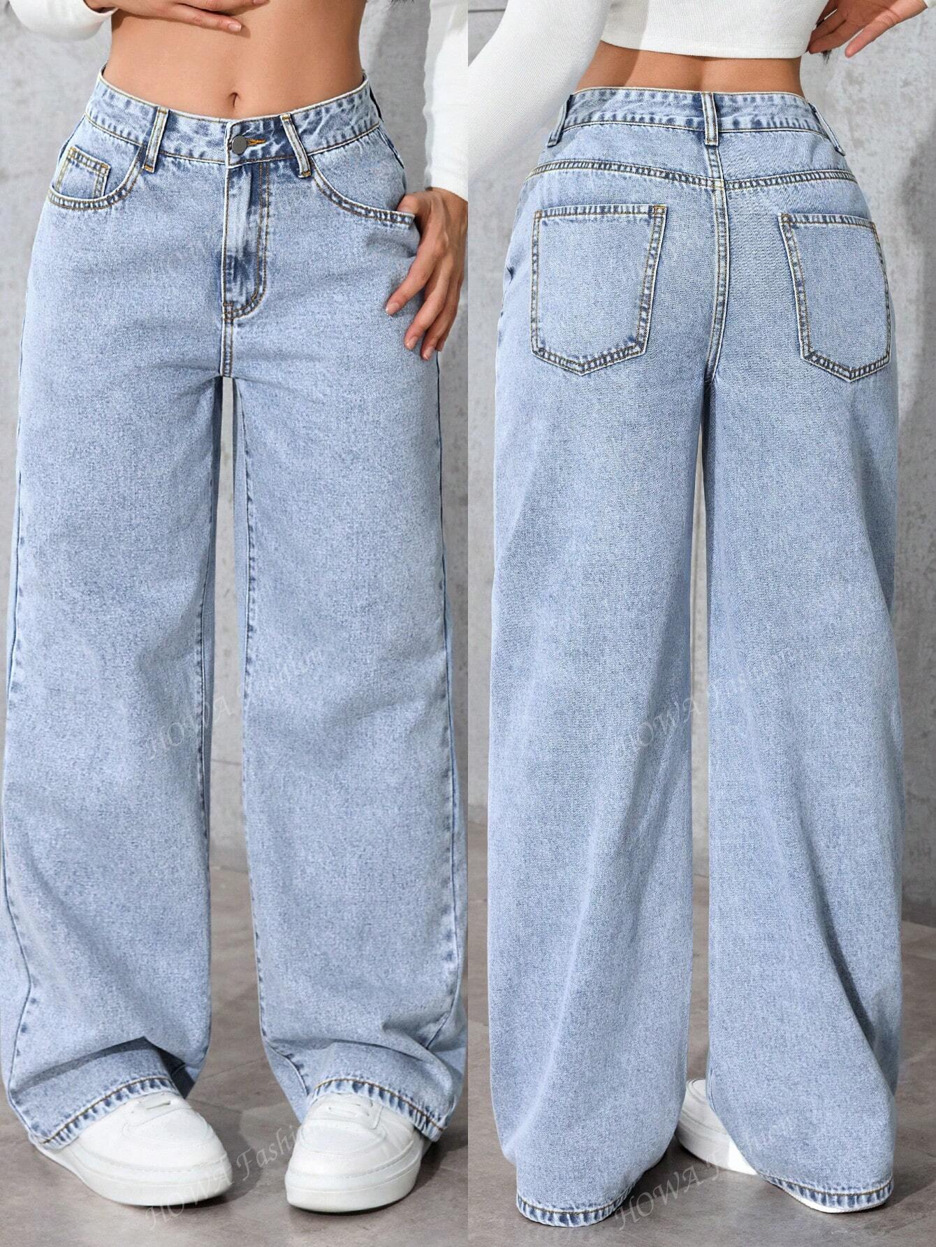 ZW Collection Wide Leg Low Waist Jeans