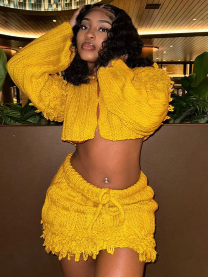 cropped sweater and matching min